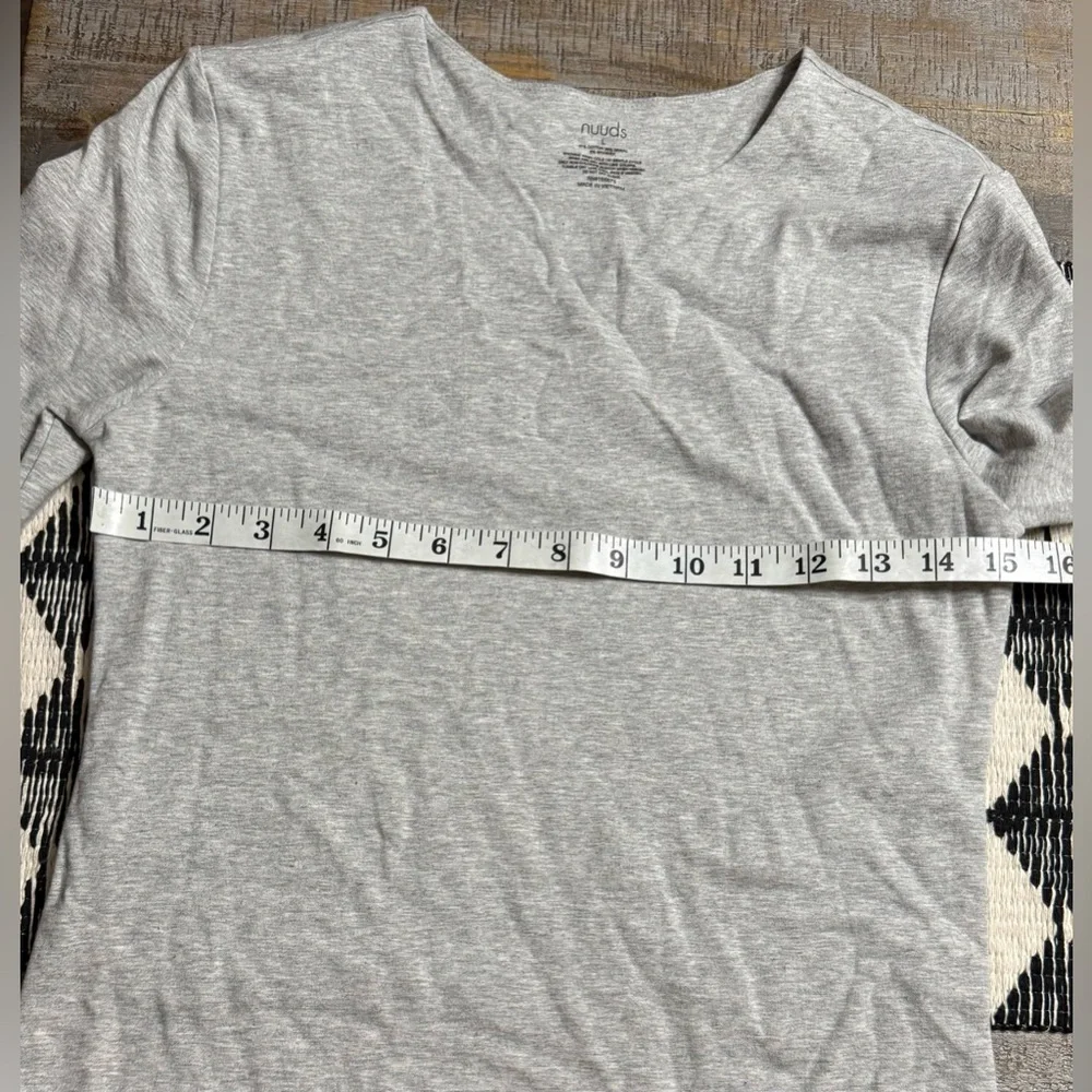 nuuds Heather Gray crewneck cotton stretch Long Sleeve Bodysuit - Picture 4 of 5